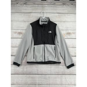 The North Face Denali Fleece Full Zip Jacket Womens Medium Light Gray Dark Gray